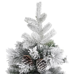 Sapin de Noël à flocons de neige et pommes de pin 195 cm PVC/PE 