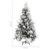 Sapin de Noël à flocons de neige et pommes de pin 195 cm PVC/PE 