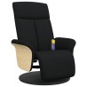 Fauteuil inclinable de massage avec repose-pieds noir tissu 