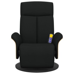 Fauteuil inclinable de massage avec repose-pieds noir tissu 