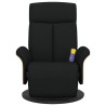 Fauteuil inclinable de massage avec repose-pieds noir tissu 