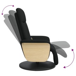 Fauteuil inclinable de massage avec repose-pieds noir tissu 