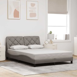 Cadre de lit sans matelas taupe 140x200 cm tissu 