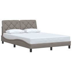 Cadre de lit sans matelas taupe 140x200 cm tissu 