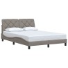Cadre de lit sans matelas taupe 140x200 cm tissu 