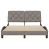 Cadre de lit sans matelas taupe 140x200 cm tissu 