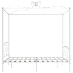 Cadre de lit à baldaquin Blanc 160x200 cm Métal 