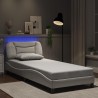 Cadre de lit avec LED sans matelas blanc 90x190 cm 