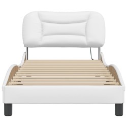 Cadre de lit avec LED sans matelas blanc 90x190 cm 