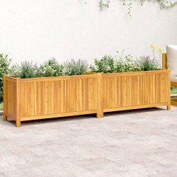 Jardinière avec doublure 199x38,5x50 cm bois massif d'acacia 