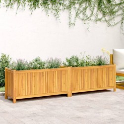 Jardinière avec doublure 199x38,5x50 cm bois massif d'acacia 