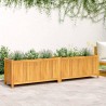 Jardinière avec doublure 199x38,5x50 cm bois massif d'acacia 