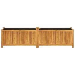 Jardinière avec doublure 199x38,5x50 cm bois massif d'acacia 