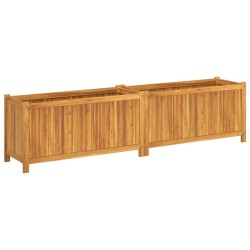Jardinière avec doublure 199x38,5x50 cm bois massif d'acacia 