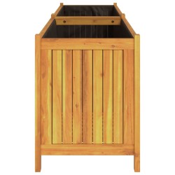 Jardinière avec doublure 199x38,5x50 cm bois massif d'acacia 