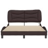 Cadre de lit avec LED sans matelas marron foncé 120x200cm tissu 