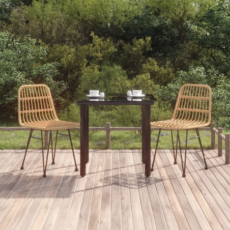 Ensemble à manger de jardin 3 pcs Résine tressée 