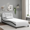 Cadre de lit avec LED sans matelas blanc et noir 90x190 cm 