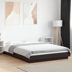 Cadre de lit avec lumières LED sans matelas noir 120x200 cm 