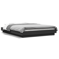 Cadre de lit avec lumières LED sans matelas noir 120x200 cm 