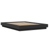 Cadre de lit avec lumières LED sans matelas noir 120x200 cm 