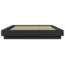 Cadre de lit avec lumières LED sans matelas noir 120x200 cm 