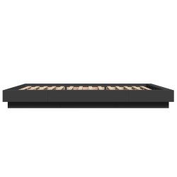 Cadre de lit avec lumières LED sans matelas noir 120x200 cm 