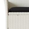 Ensemble à manger de jardin et coussins 3 pcs blanc rotin verre 
