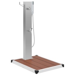 Douche d'extérieur avec receveur de douche WPC Acier inoxydable 