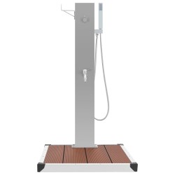 Douche d'extérieur avec receveur de douche WPC Acier inoxydable 