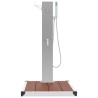 Douche d'extérieur avec receveur de douche WPC Acier inoxydable 