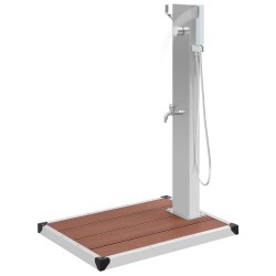 Douche d'extérieur avec receveur de douche WPC Acier inoxydable 