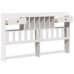Tête de lit avec rangement blanc 180 cm bois massif de pin 