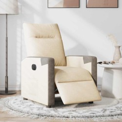 Fauteuil inclinable électrique Crème Tissu 