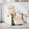 Fauteuil inclinable électrique Crème Tissu 
