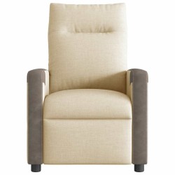 Fauteuil inclinable électrique Crème Tissu 