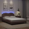Cadre de lit avec LED sans matelas marron 120x200 cm 