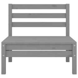Salon de jardin 5 pcs Gris Bois de pin massif 