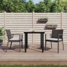 Ensemble à manger de jardin 3 pcs coussins résine tressée acier 