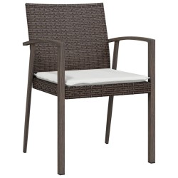 Ensemble à manger de jardin 3 pcs coussins résine tressée acier 