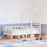 Lit de jour avec toit sans matelas blanc 80x200 cm bois massif 