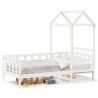 Lit de jour avec toit sans matelas blanc 80x200 cm bois massif 