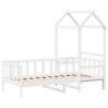 Lit de jour avec toit sans matelas blanc 80x200 cm bois massif 
