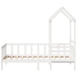 Lit de jour avec toit sans matelas blanc 80x200 cm bois massif 