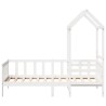 Lit de jour avec toit sans matelas blanc 80x200 cm bois massif 