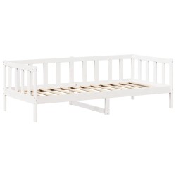 Lit de jour avec toit sans matelas blanc 80x200 cm bois massif 