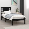 Cadre de lit sans matelas noir 100x200 cm bois massif de pin 