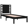 Cadre de lit sans matelas noir 100x200 cm bois massif de pin 