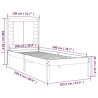 Cadre de lit sans matelas noir 100x200 cm bois massif de pin 