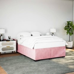 Cadre de lit sans matelas rose 140x200 cm velours 
